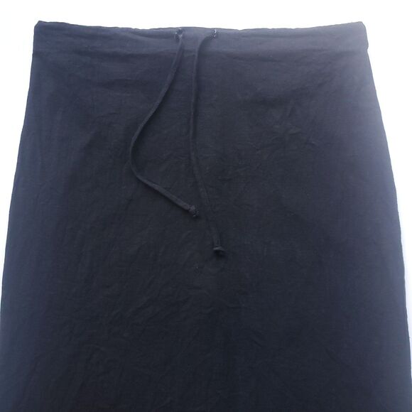 VTG Pencil Skirt Size 4 Black Linen Blend 30" x 36" Long Slit Lagenlook Lagom - Picture 2 of 14
